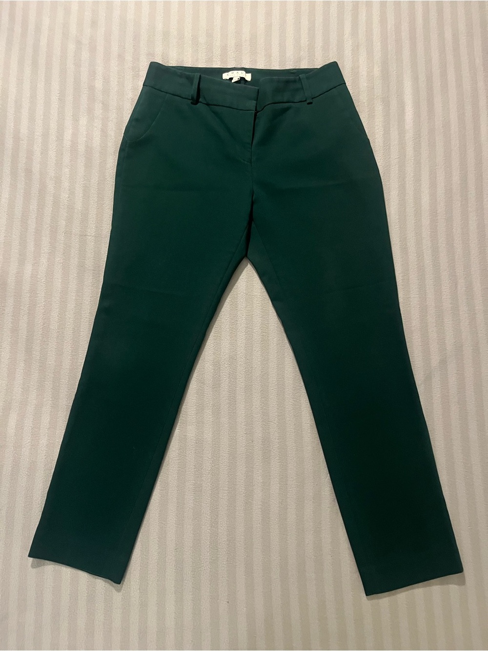 Chaus Dark Green Cropped Tailored Ankle Pants